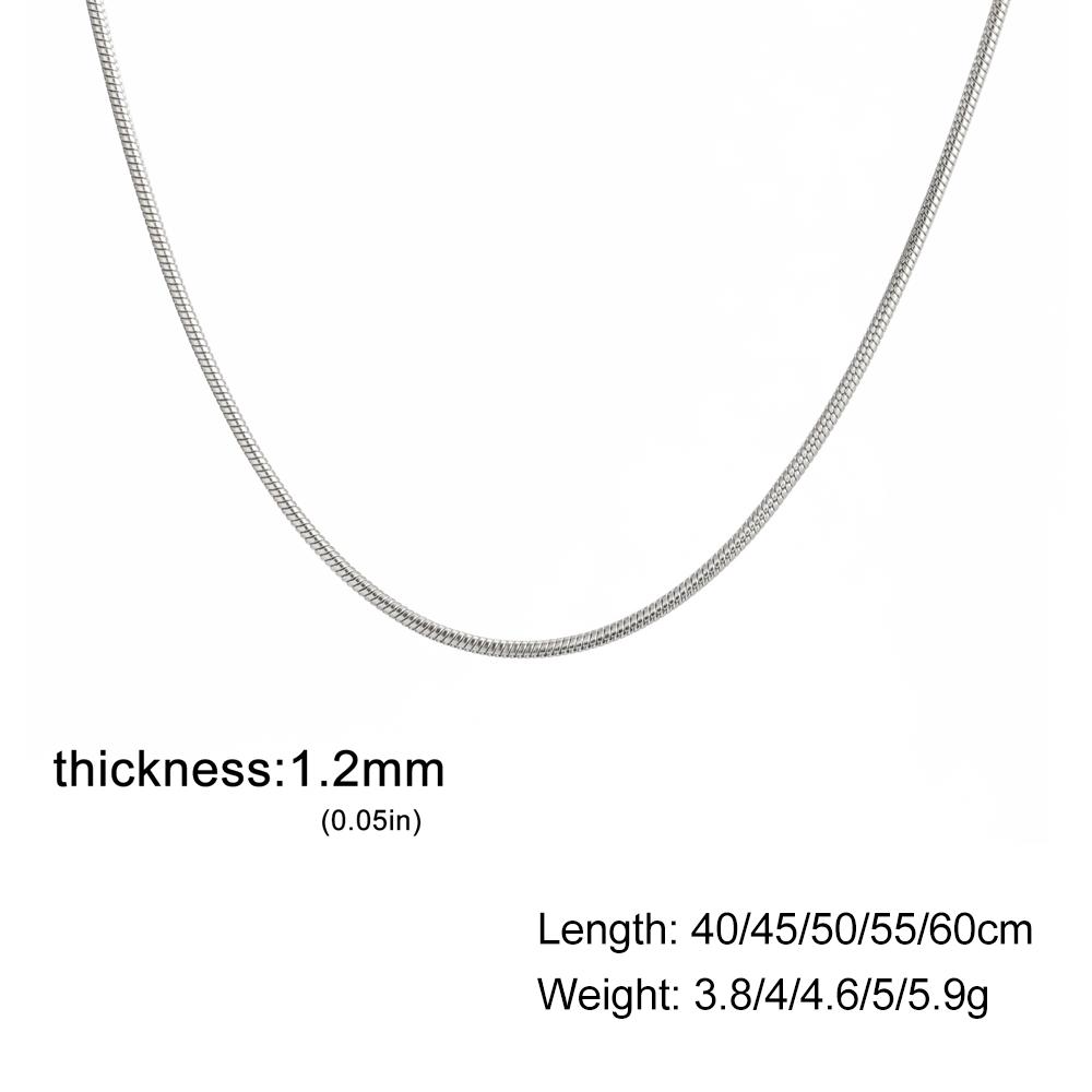 

Cazador Stainless Steel Snake Chain Necklaces for Women Men Jewelry 0.9mm 1.2mm 1.5mm 2mm Thickness Chains Birthday Gift 45cm (17.7inches)