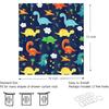 JAWO Dark Blue Cartoon Dinosaur Shower Curtain Kids, Cartoon Dinosaur Curtains Colorful Animals Plants for Boys Girls Polyester Fabric Shower Curtain