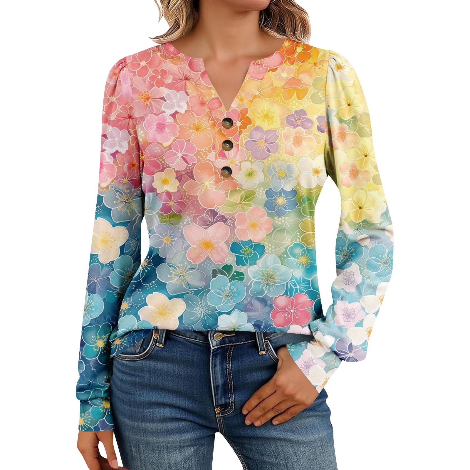 

Женские рубашки с длинным рукавом Хенли Повседневные топы Модные блузки Милые футболки XL жёлтый