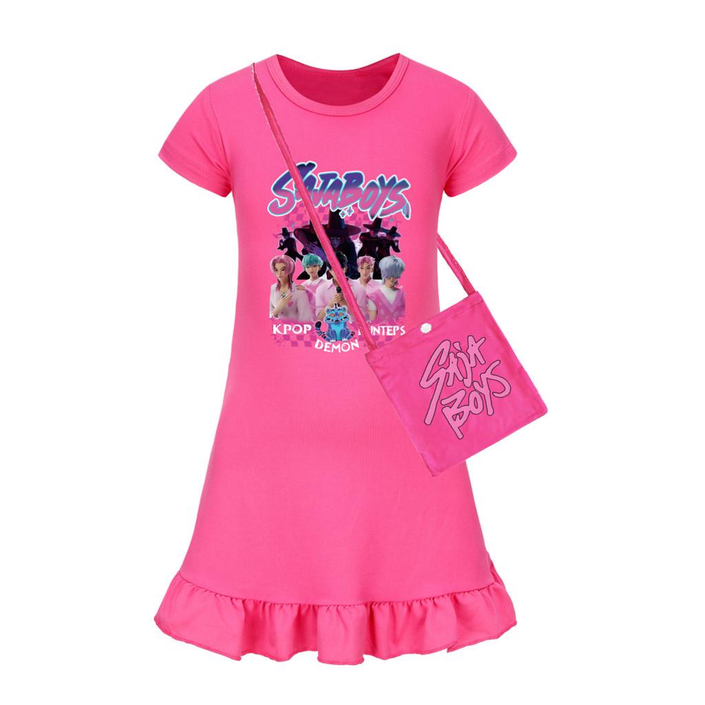 Hunters Kpop Demon Short Sleeves Sleep Dress For Kids Bedroom Clothing Gift