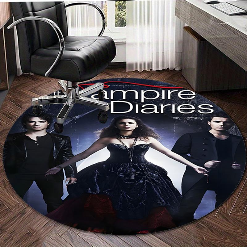 1pc The Vampire Diaries3 Design Printed Area Round Carpet for Bedroom Living Room Home Decor Rugs Mat Non Slip Mat Rug for Bedside