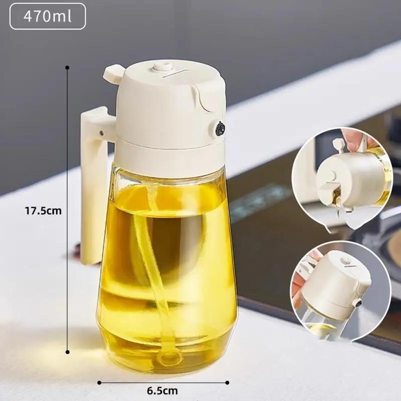 2 In 1 Oil Dispenser Bottle Oil Spray Bottle for Kitchen Oil and Vinegar Dispenser Olive Oil Bottle Sprayer Home(Spray&pour)