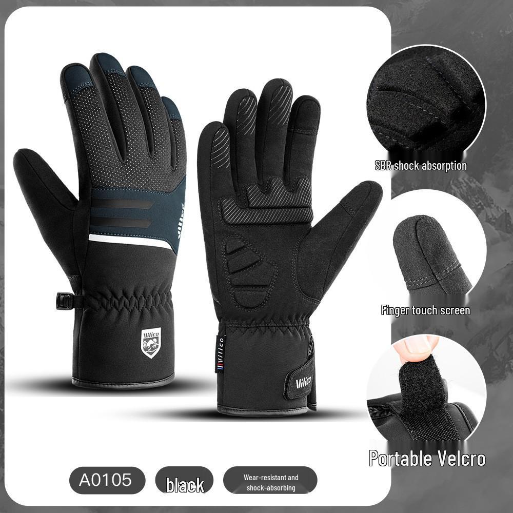 Vilico Waterproof Touch Screen Cycling & Mountaineering Gloves - Warm, Non-Slip, Windproof, Fleece-Lined, Wear-Resistant for Autumn & Winter.