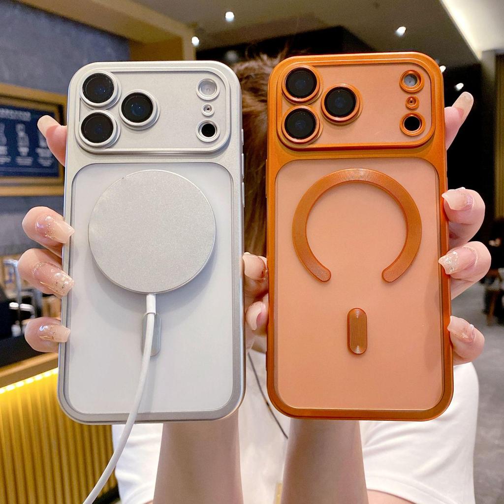 Translucent Electroplated Matte Magnetic Case for iPhone 17/16ProMax
