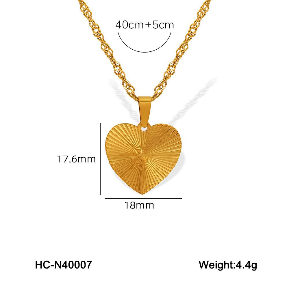 Instagram style design non-fading women's summer necklace split flower heart round titanium steel heart pendant