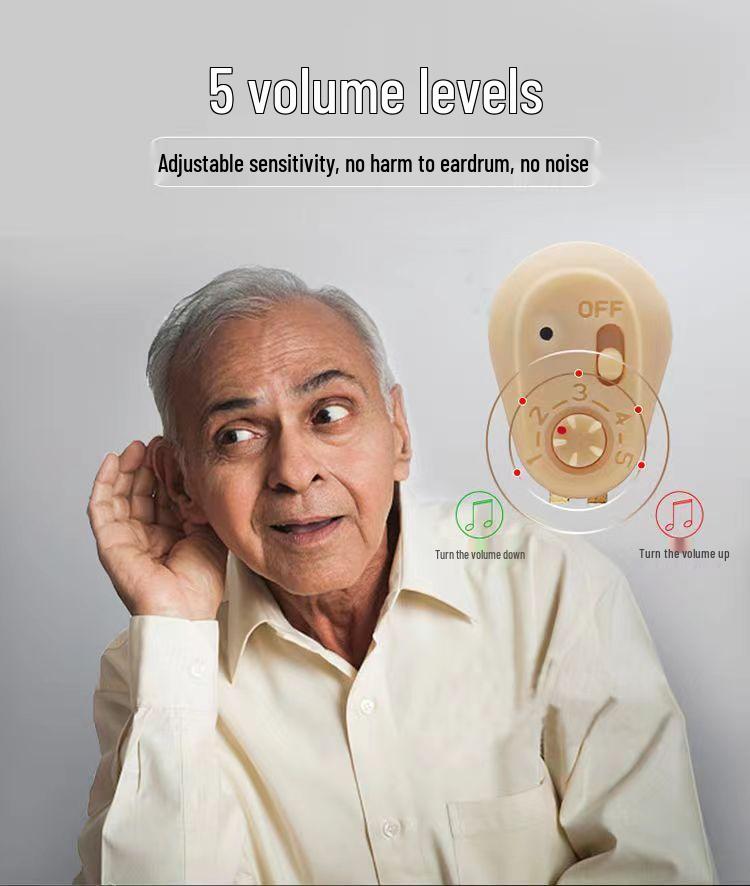 Aparelhos Auditivos Recarregáveis Sem Fio Intra-auriculares Sino-Alemães para Idosos - Fones de Ouvido Atrás da Orelha Discretos e Portáteis