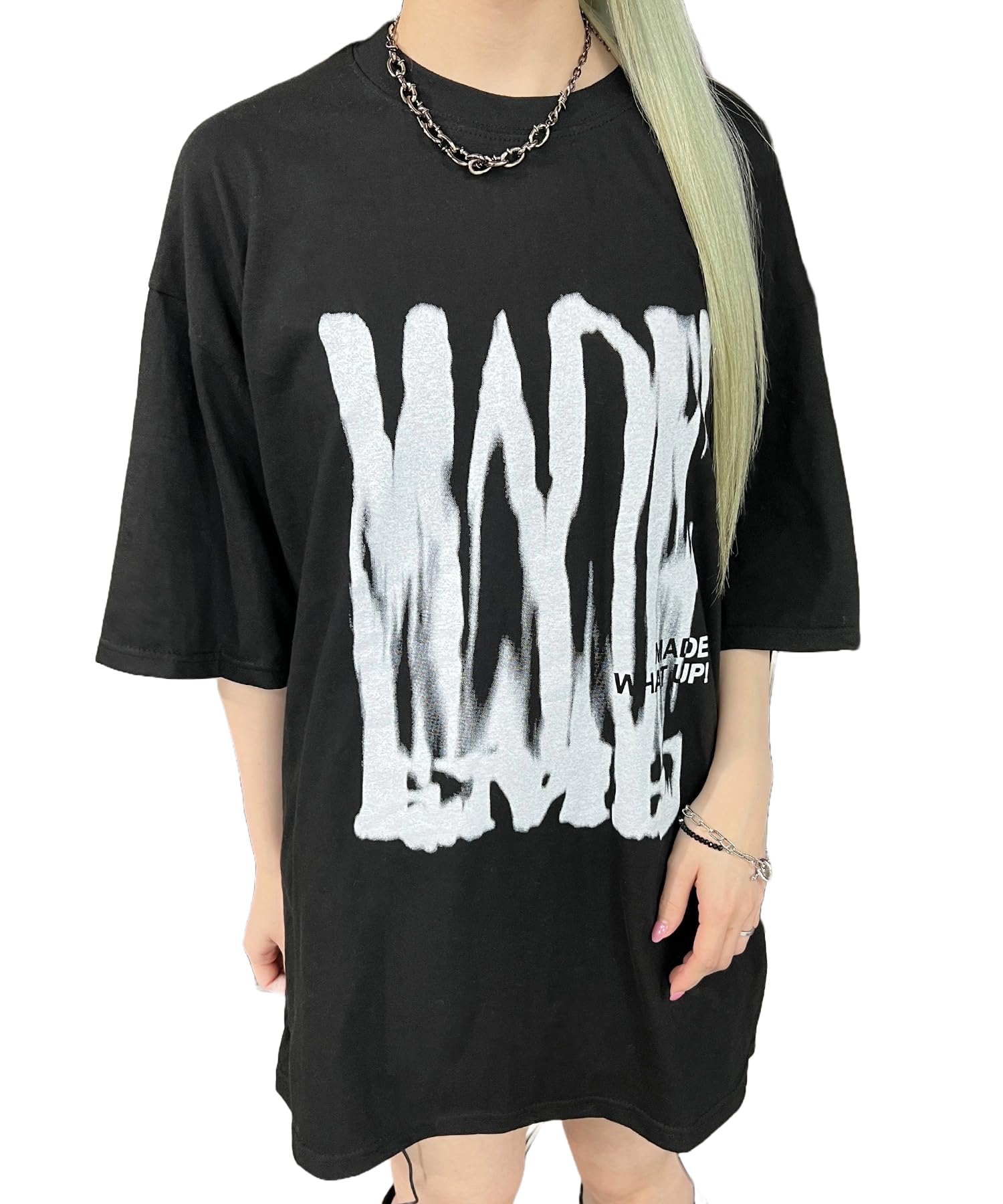 

WEGO Figments Short Sleeve Melt MADE Short Sleeve Summer Size Black T-Shirt, Logo, Top, Clothing, Women s, F, чёрный