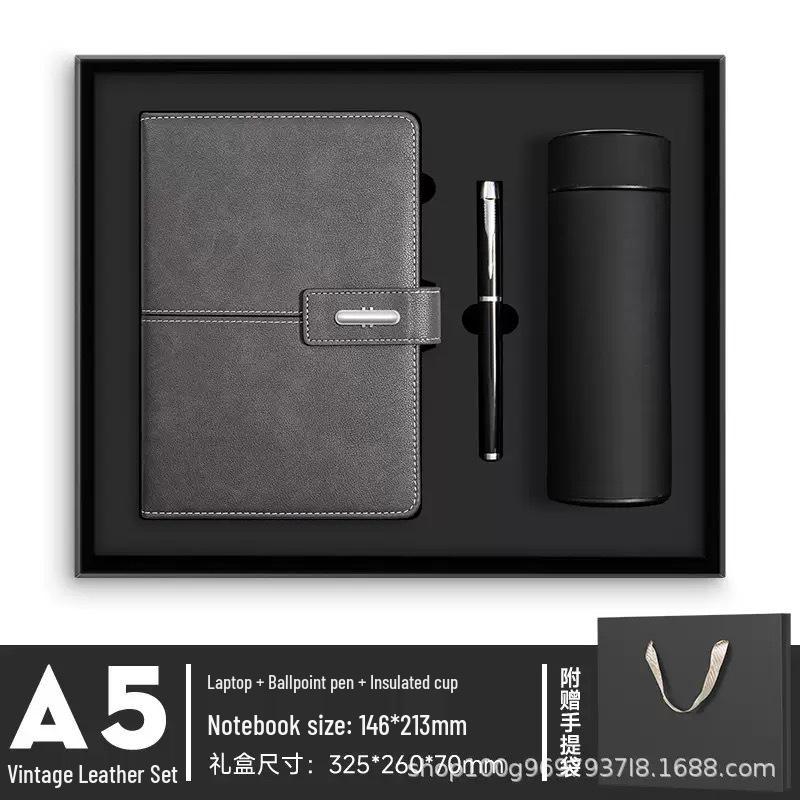 A5 PU Leather Magnetic Buckle Business Notebook Gift Set