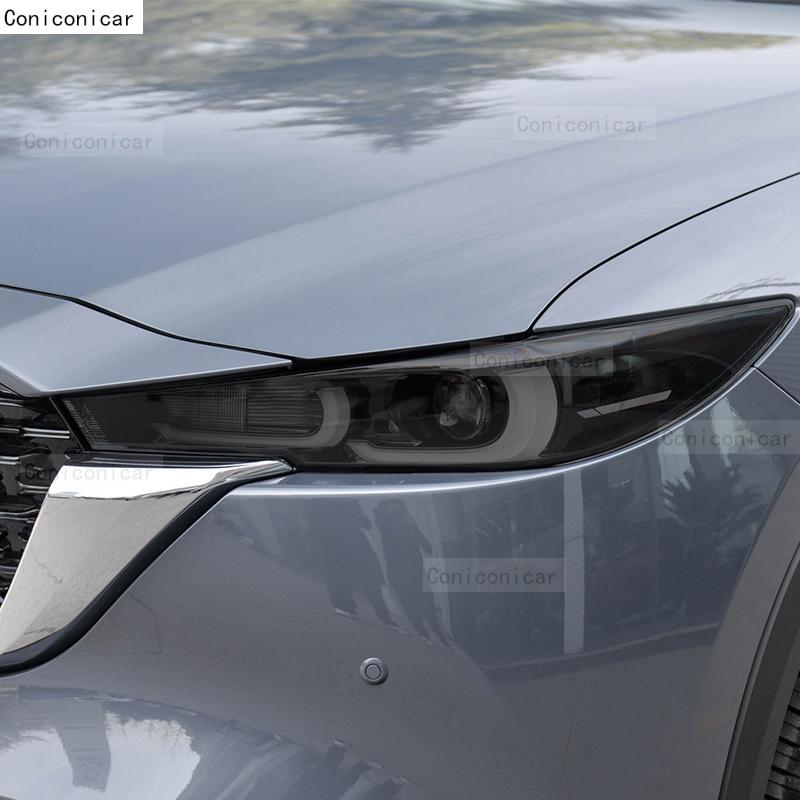 For MAZDA CX-5 -2025 Car Headlight Smoked Black TPU Protective Film Front Light Tint Change Color Sticker Accessories