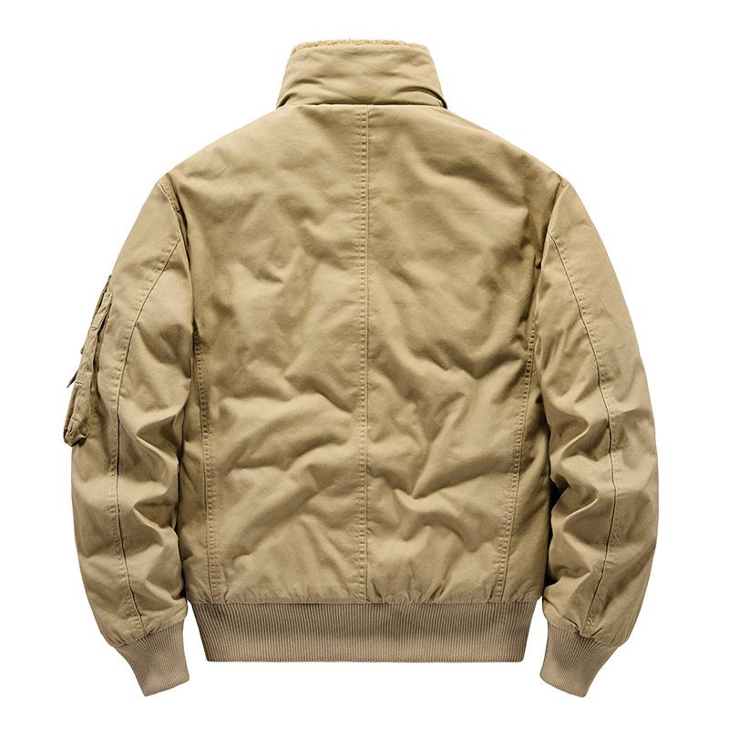 Winter New Cotton-padded Male Pilot Cargo Large Size Cotton-padded Lamb Collar Padded Jacket Men's Coat