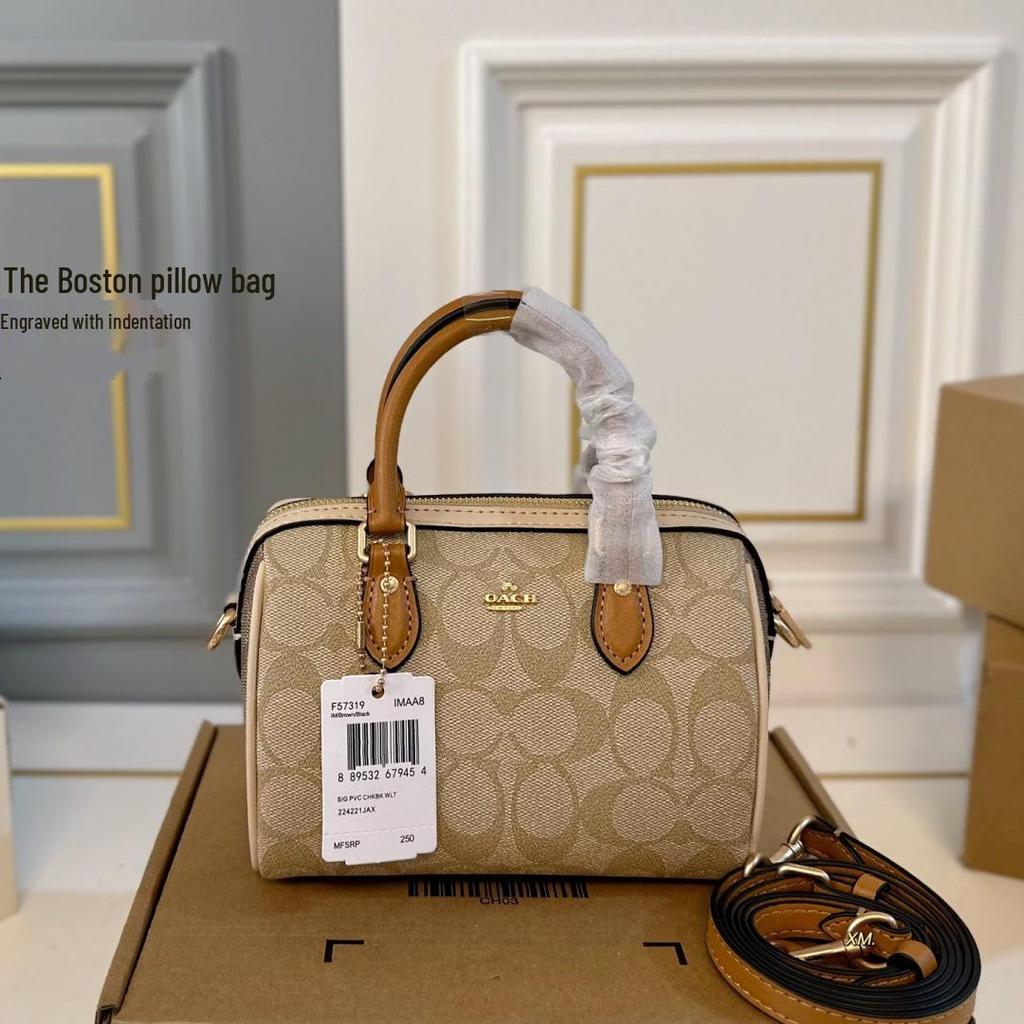 Koujia Women's Genuine Leather Mini Boston Tote Crossbody Handbag