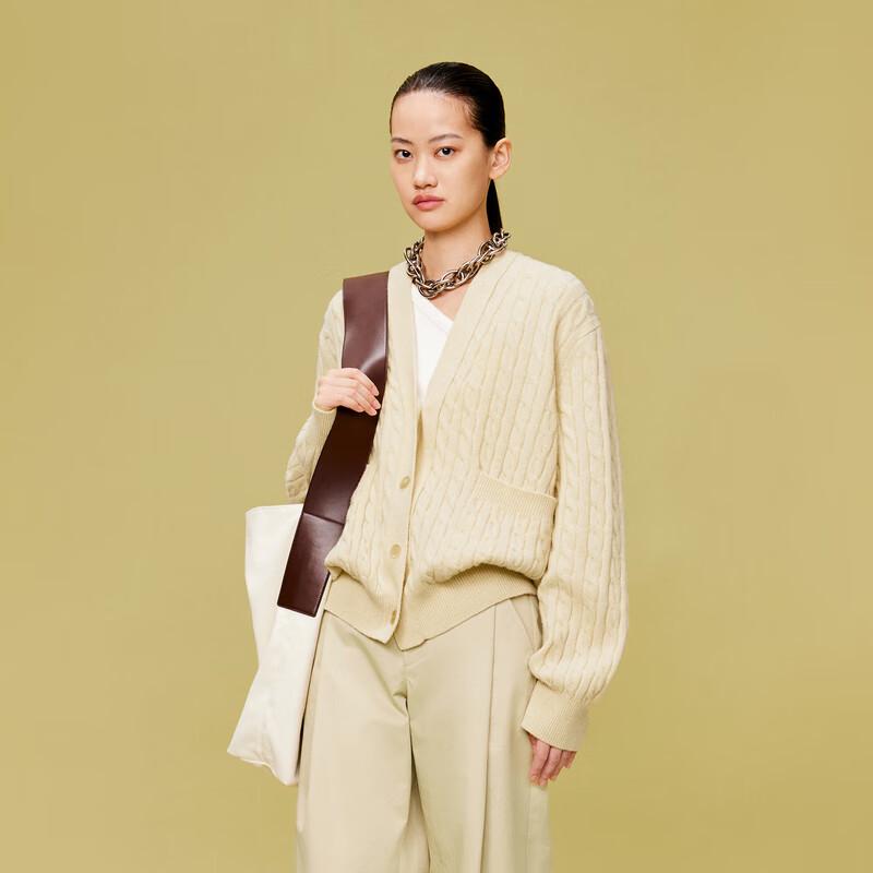 

LESS 2024 Spring Casual V-Neck Knit Sweater M