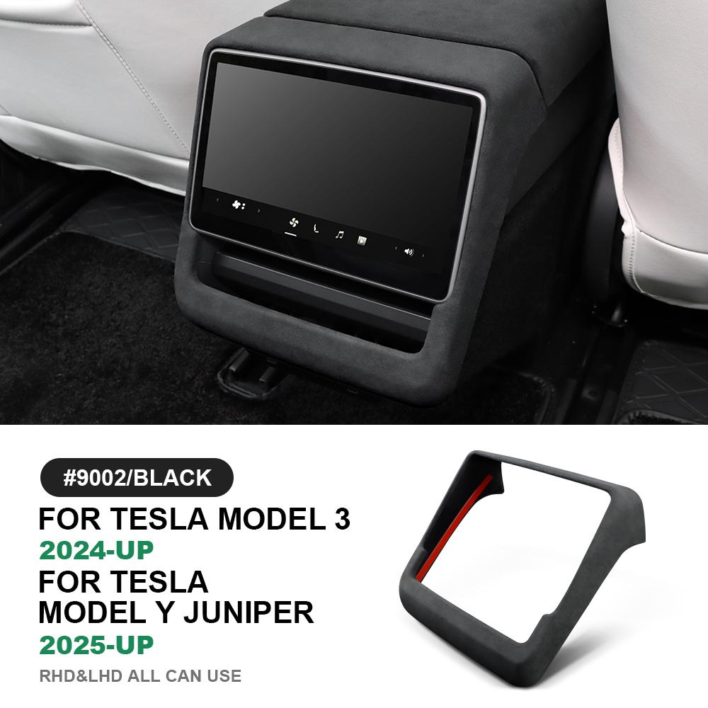 Italian Top Suede for Tesla Model 3 Highland 2025-Model Y Juniper 2025-Up Rear Screen Frame Cover Anti-Scratch Car Accessories