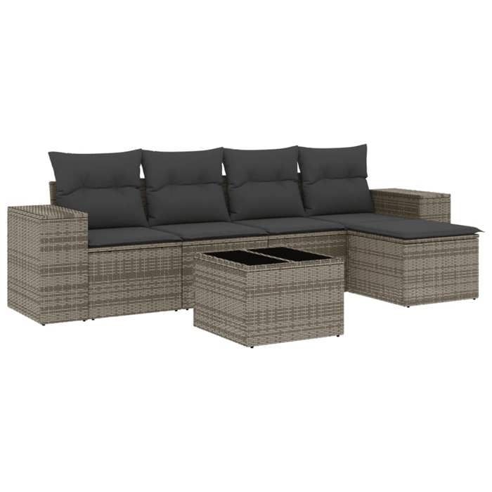 VidaXL Garden Lounge Set with Cushions 6 Pcs, Patio Sofas, Patio Furniture Set, Outdoor Furniture, Grey 3254837