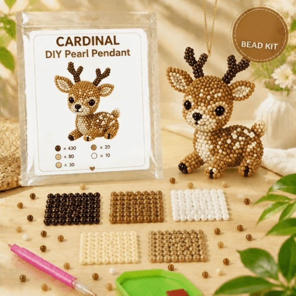 Tiny Beads Paste Beads Kit Animal Shape DIY Bead Craft Kit Animal Pendant Set For Adults & Kids