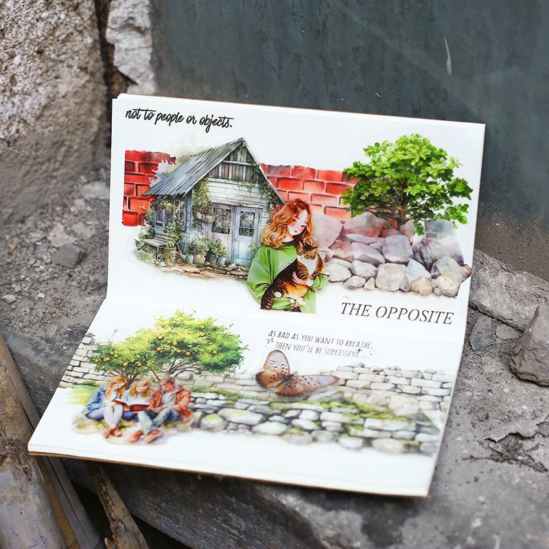 40mm*2m PET Tapes Stone Wall Path DIY Scrapbooking Decor Photo Album Collage Junk Journal Materials Aesthetics Tapes