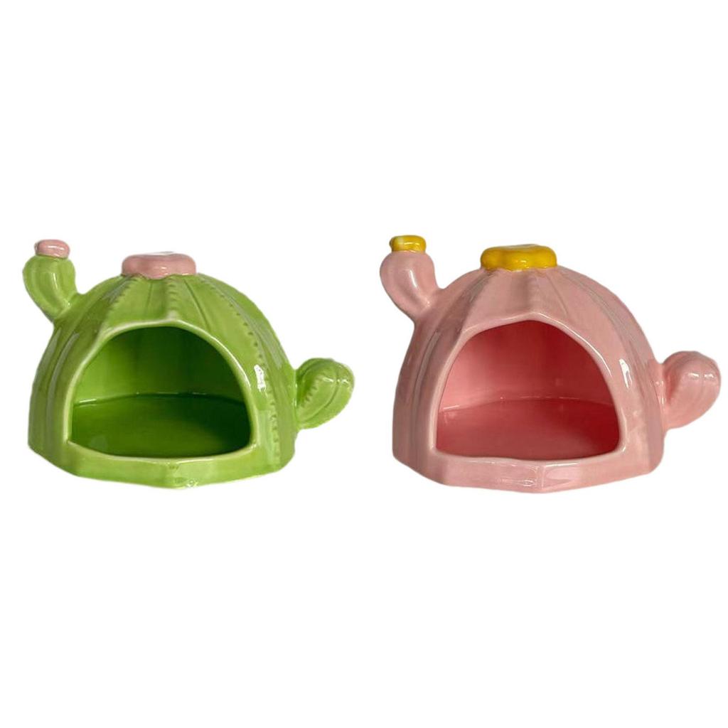 Keramik Hamster Futternapf Multifunktion Cartoon Kleintier Versteck Höhle für Kleintiere Ratten Zubehör