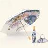 Fashion Print Pocket Flat Sunshade Umbrella High-end Pocket Compact and Portable Wind Resistant and Water Repellent Umbrella