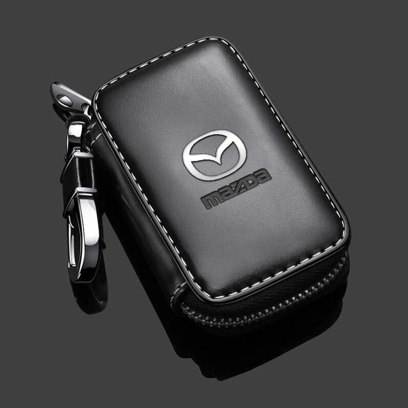 Leather Keychain Car Key Bag Multi Function Key Case For Mazda 3 6 Atenza Axela Demio CX3 CX5 MS Car key Accessories h1