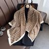 Classic Thousand Birds Grid Printed Silk Scarf 91cm Twill Scarf Fashion Versatile Double D Large Square Scarf Sunscreen Shawl Headscarf