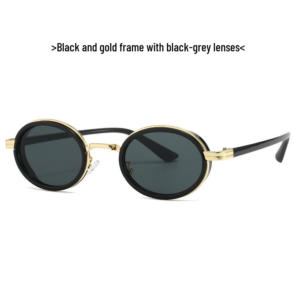 Metal Style Small Frame European & American Oval Sunglasses - UV Protection for Men & Women