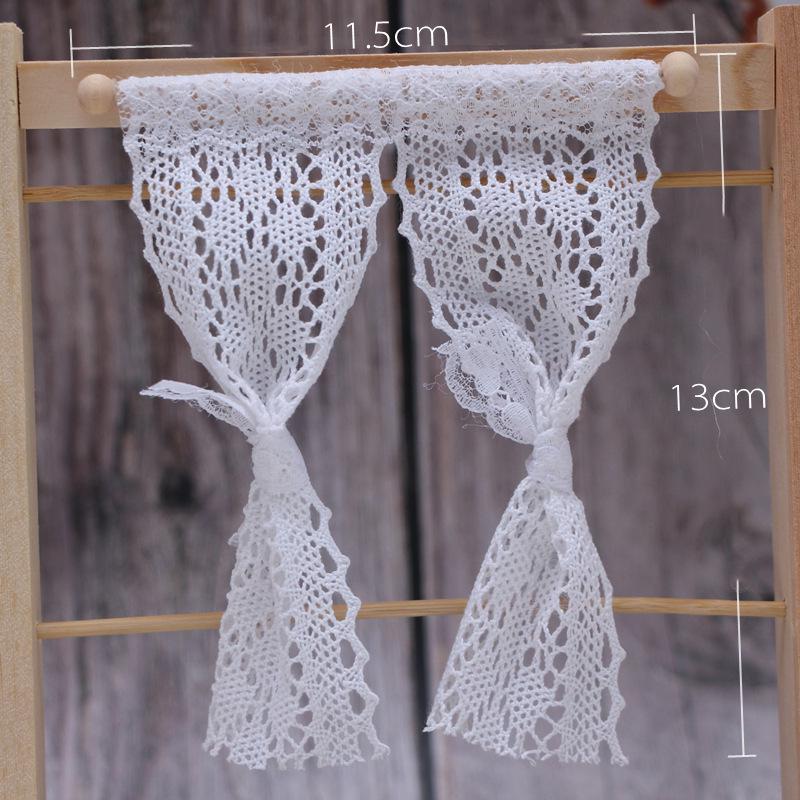 Miniature Dollhouse Lace Curtain Prop for Role-Playing BJD OB11
