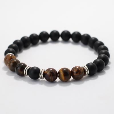Men Bracelet Buddha Beads 8mm Simple Tiger Eye Stone Fashion Handmade Jewelry Beaded Braclet Yoga Healing Wrist Guard Gift