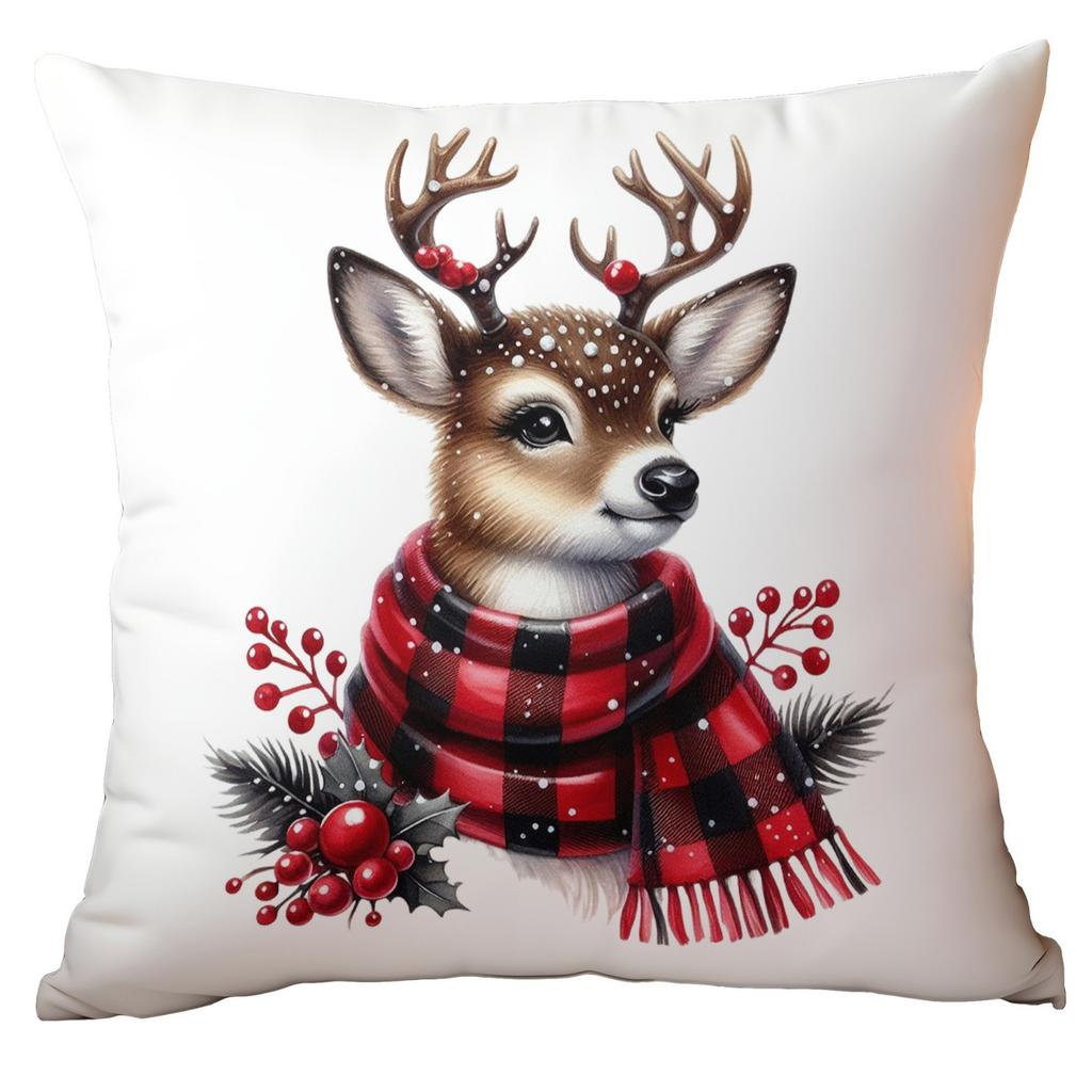 New Christmas Pillow Cover Red Plaid Creative Print Home Living Room Sofa Pillow Cover Premium Durable Quality