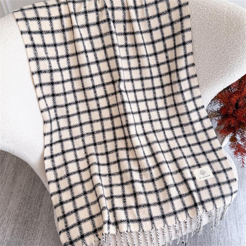 Winter Thick Warm Scarf Women Cashmere Shawl and Wraps Pashmina Plaid Neckerchief Bufanda Female Tassel Echarpe Poncho