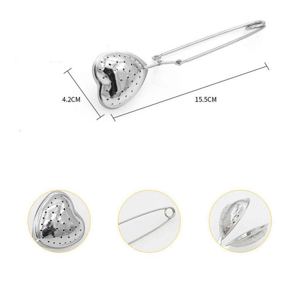 2Pcs Creative Heart Shape Tea Strainer Stainless Steel Infuser Filter for Loose Leaf Tea, Herbs, Home Party, Easy Clean