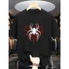 Summer New Arrival Spider Print Classic Trendy Men's Casual Fashion Short Sleeve Slightly Stretchy Ribbed Crew Neck Comfortable Breathable T-Shirt