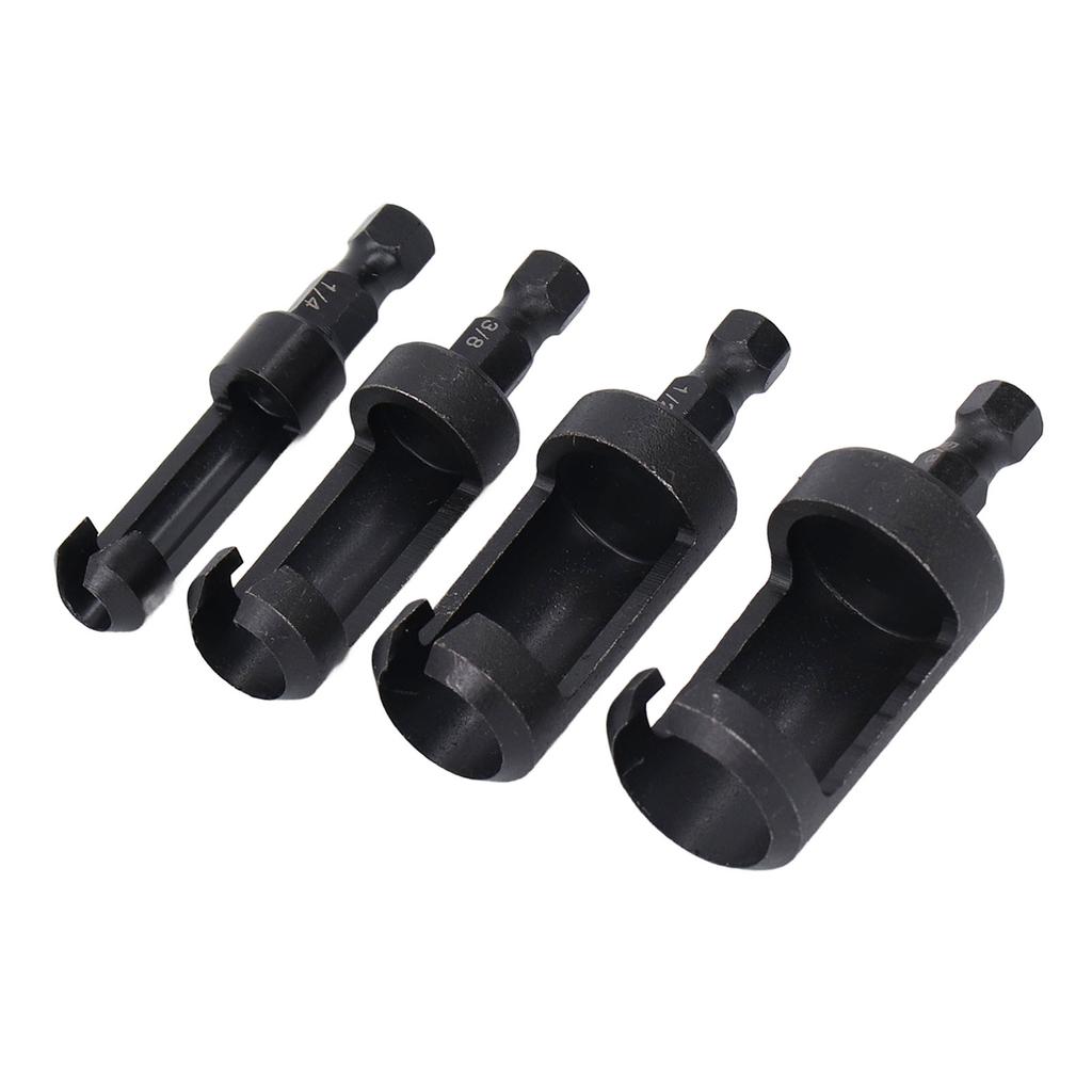 4-teiliges Set Holzstopfenbohrer 14in 38in 12in 58in Sechskantschaft Kohlenstoffstahl Stopfenbohrer Bohrer-Set