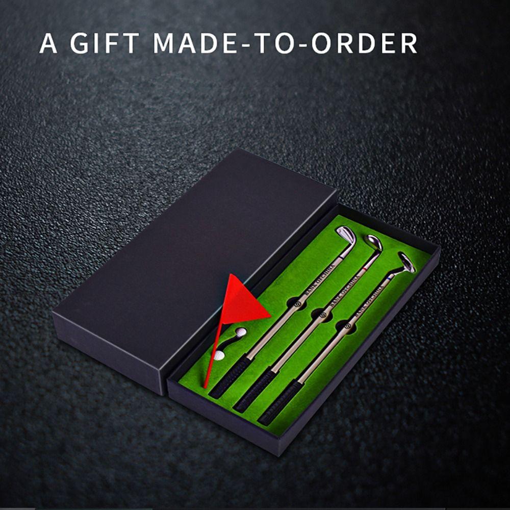 Golf Club Gift Black/Red/Blue Ink Golf Shaped Ballpoint Pen Neutral Pen Golf Putter Pen Set Gel Pen