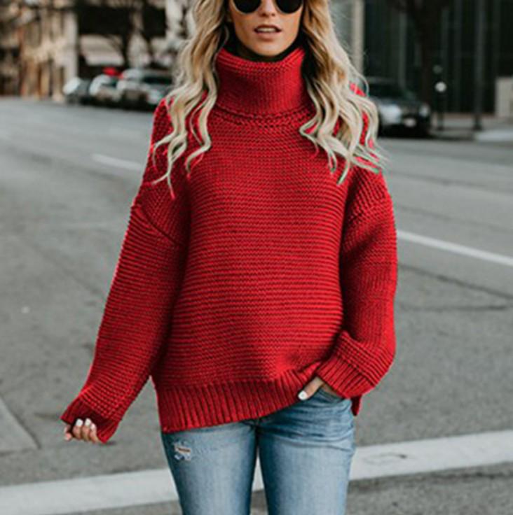 2026 Autumn/Winter Women's High Neck Knit Pullover Sweater