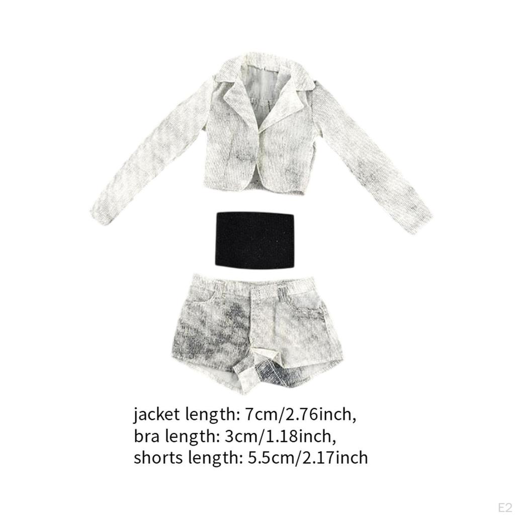 1/6 Maßstab Mode-Set mit kurzer Jacke, Shorts und Tube Top für Puppenmodelle