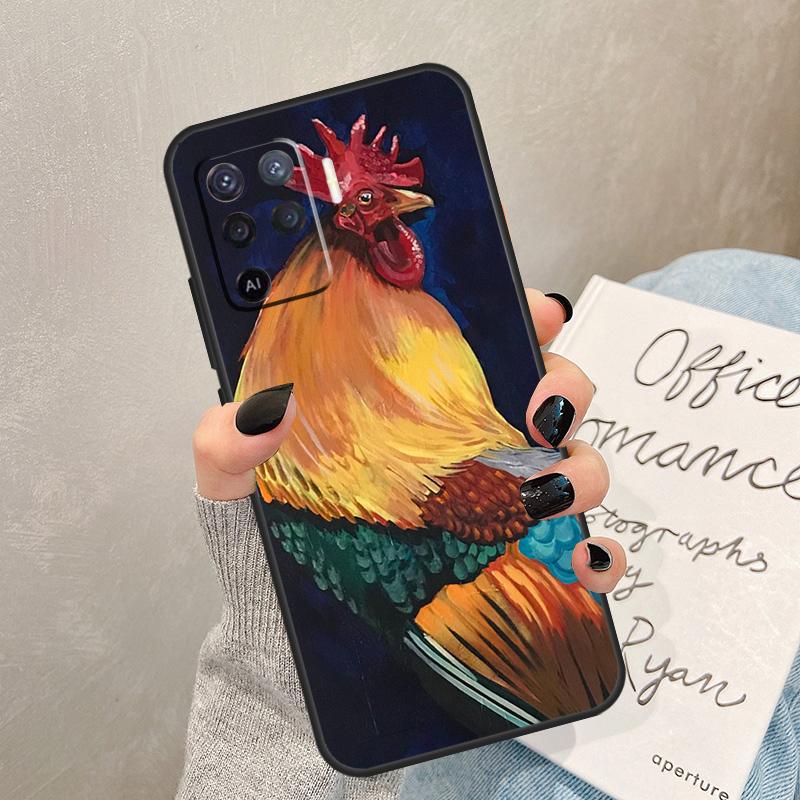 Cock Rooster Chicken Case For OPPO A5 A9 A31 A53 A15 A16 A17 A57s A77 A76 A96 A52 A72 A91 A93 A94 A54 A74 Coque