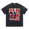 Anime Akira Vintage Washed T Shirt 90s Science Fiction Movie Shotaro Kaneda Short Sleeve T Shirts Cotton Casual Loose T-shirts
