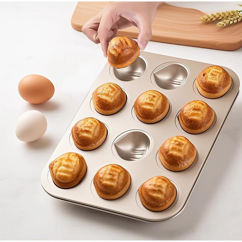 Shell Shaped Household Muffin&Rice Cake Mold Dessert Baking Tray Carbon Steel Material Sturdy Durable Non Stick Party Cake Make