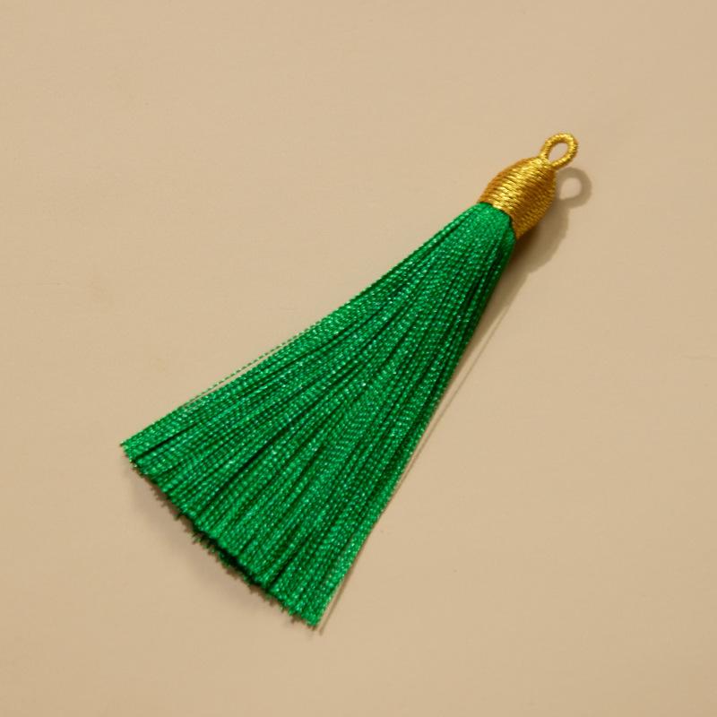 8Cm Pull Ring Gold Silk Threaded Cap Fringed Spike Polyester Fringed Antique Hanging Spike Bookmark Sachet Jewelry Accessories