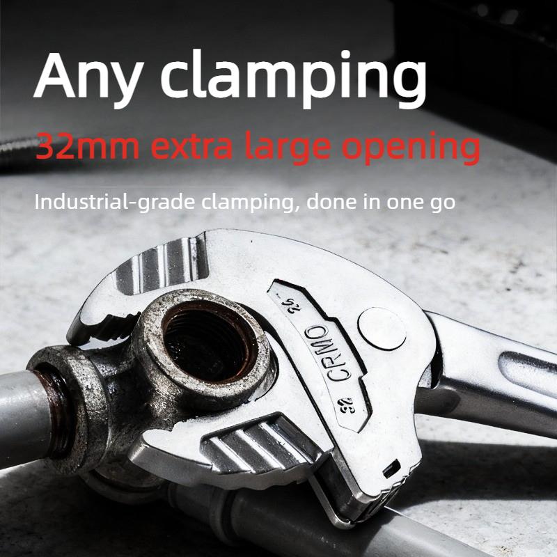 Heavy-Duty Industrial Crab Claw Wrench Self-Adjusting Ratchet Wide Jaw For Automotive Piping Manufacturing