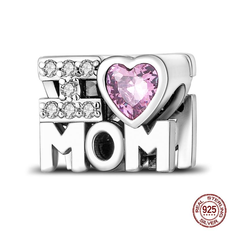 Copper Pink Collection Heart Shape Charm Beads For Brand Original Bracelet Diy Jewelry Gift