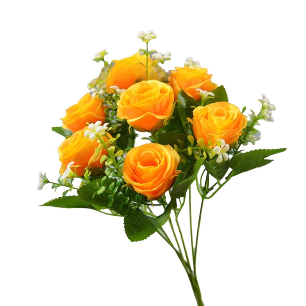 30CM Hedvábná kytice růží 7 hlav Umělá růže Realistické umělé květiny Svatba Domácí dekorace