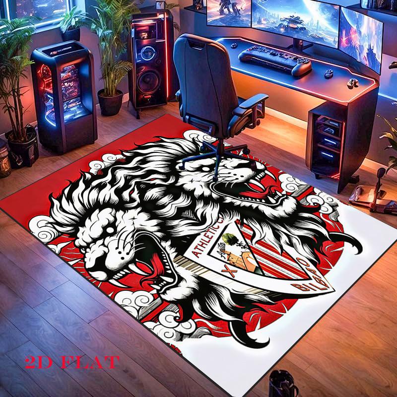 Athletic Club Logo Teppich für Wohnzimmer Schlafzimmer Zuhause Sofadekoration, rutschfeste Bodenmatte für Kinder zum Spielen