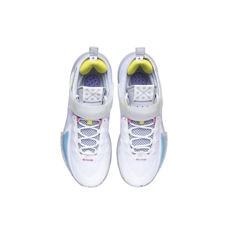 Li Ning Wade Fission 7 Basketball Shoes Men's Mid Top Standard White/Dawn Gray ABPR025-2