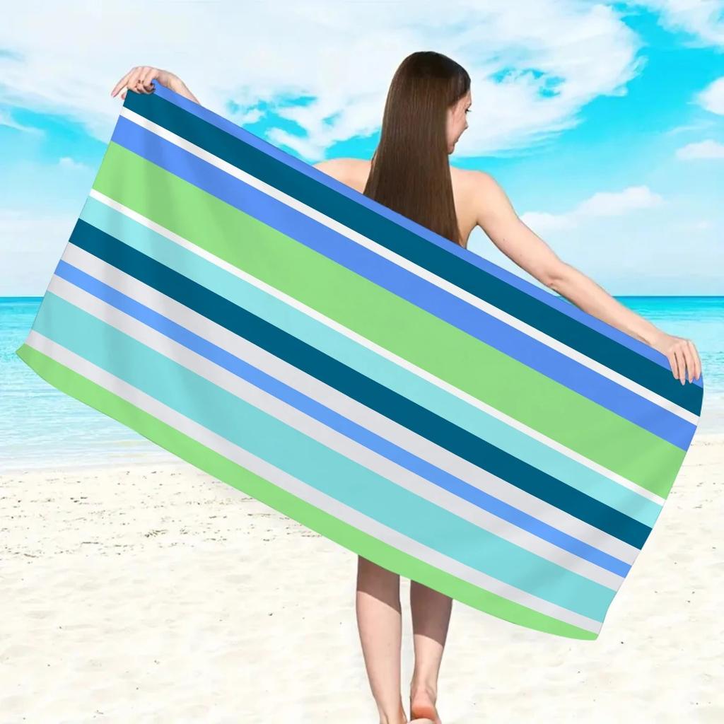 Nautical Anchor Beach Towel 2D Flat Printed Peach Skin Bath Towel Soft Quick Dry For Summer Vacation Swimming Pool