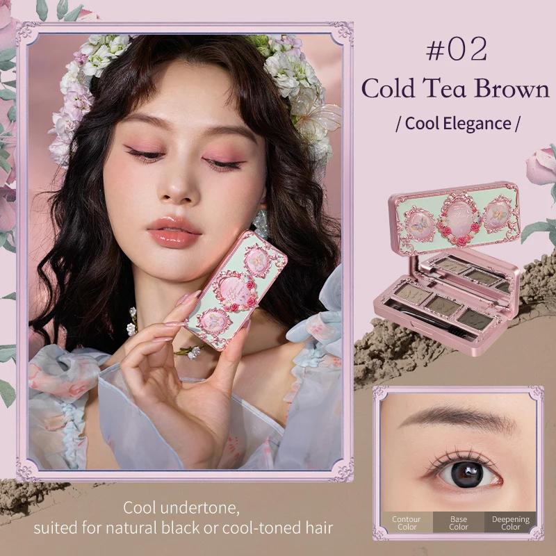 Flower Knows Midsummer Fairytales Collection Eyebrow Palette Cosmeticos Brow Pencil Eyebrows Enhancers Shape Set With Brush