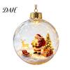Unique Holiday Souvenirs Glowing Christmas Ball Ornaments, Light-Up with Mini Scene, Acrylic Clear Decorations Tree Hanging Decor Warm LED Light