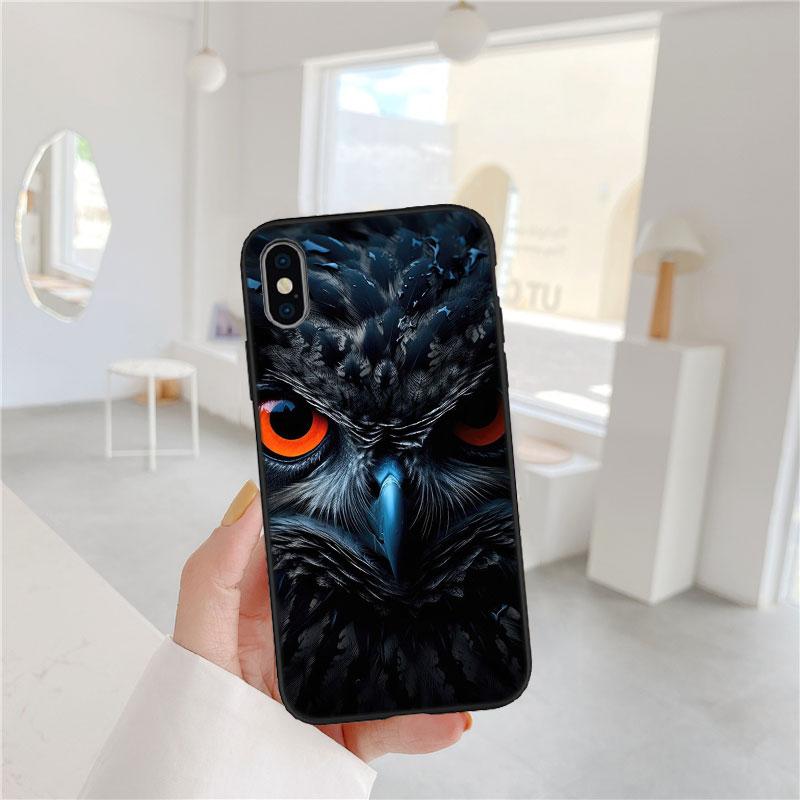 CJ25 Cartoon Art Owl Soft Shell Phone Case for Samsung Galaxy S20 S21 S22 Ultra FE + Plus A21S A22 A24 A25 A26 A30 A30S A31