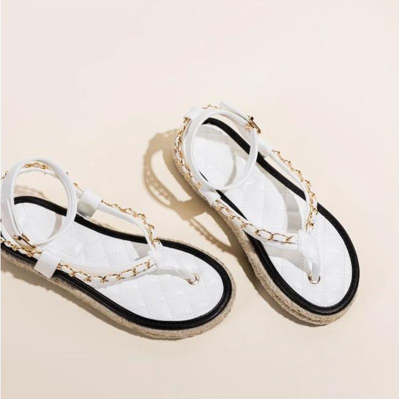 

Flat sandals women s summer new fashion toe rhinestone beach shoes tide 39 белый