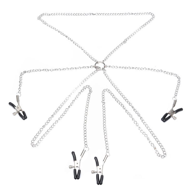 Bdsm Bondage Choker Collar with Nipple Clamp Breast Clip Chain Fetish Slaves Flirt Adult Games Erotic Tools Sex Toys for